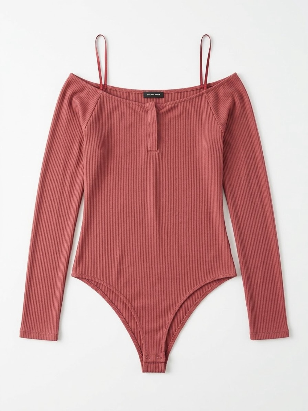 Gentle Fawn Ribbed Off-Shoulder Bodysuit Dusty Rose Pink Size Large